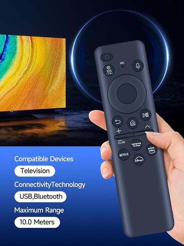 BN59-01391A Solar Voice Replacement Remote for Samsung Frame TV Remote with Bluetooth Rechargeable Solar Cell, Compatible with Samsung 2021-2023 Neo LED Smart 4K Ultra HD TV, 4 Shortcut Buttons, White in Saudi Arabia
