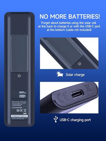 BN59-01391A Solar Voice Replacement Remote for Samsung Frame TV Remote with Bluetooth Rechargeable Solar Cell, Compatible with Samsung 2021-2023 Neo LED Smart 4K Ultra HD TV, 4 Shortcut Buttons, White in Saudi Arabia