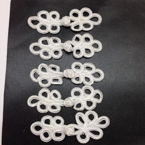 PEPPERLONELY 10 Pairs 8cm Chinese Knots Frog Buttons Closure Sewing Fasteners for Sweater Cloak Coats Scarf Cardigan and Costumes Outfit Sewing, Gold in Kuwait