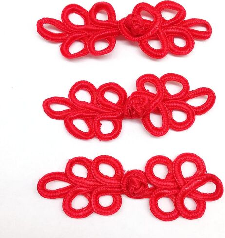 PEPPERLONELY 10 Pairs 8cm Chinese Knots Frog Buttons Closure Sewing Fasteners for Sweater Cloak Coats Scarf Cardigan and Costumes Outfit Sewing, Gold in Kuwait