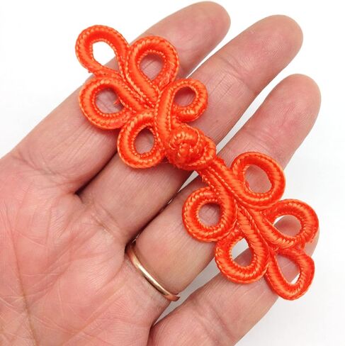 PEPPERLONELY 10 Pairs 8cm Chinese Knots Frog Buttons Closure Sewing Fasteners for Sweater Cloak Coats Scarf Cardigan and Costumes Outfit Sewing, Gold in Kuwait