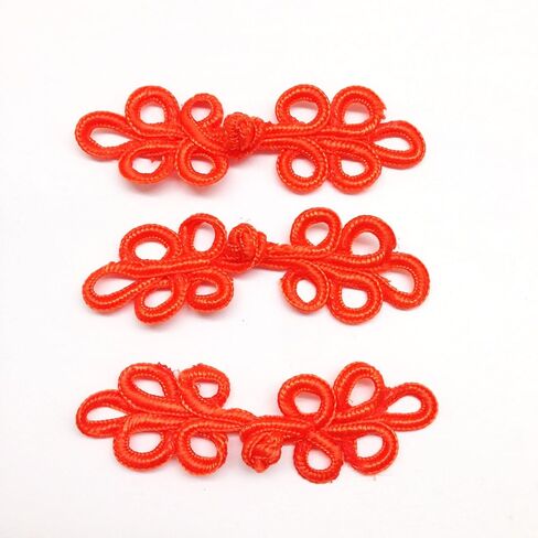 PEPPERLONELY 10 Pairs 8cm Chinese Knots Frog Buttons Closure Sewing Fasteners for Sweater Cloak Coats Scarf Cardigan and Costumes Outfit Sewing, Gold in Kuwait