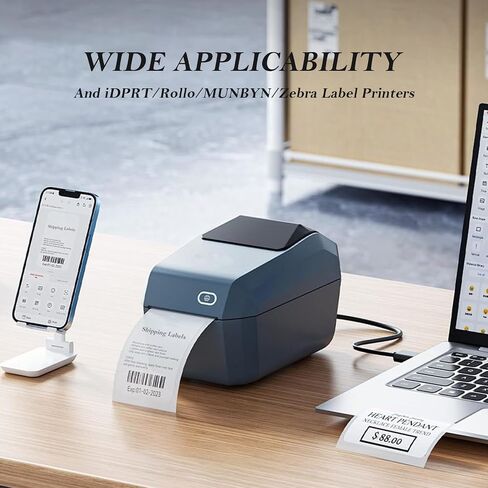 ملصقات شحن حرارية 4 × 6، 500 قطعة مروحية مثقوبة، طابعات زيبرا ورولو المتوافقة ومعظم الطابعات الحرارية، مثقوبة، درجة تجارية (500، 4 * 6-1) in Kuwait