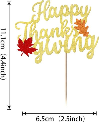 32 Pack Thankful Cupcake Toppers Glitter Thank You Cupcake Picks Autumn Fall Maple Leave Pumpkin Turkey Cupcake Decorations Thanksgiving Day Birthday Cake Decorations Colorful in Kuwait