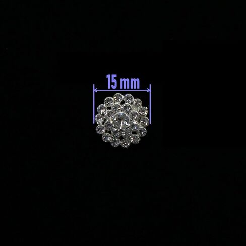 أزرار Leekayer 10 قطع أزرار كريستالية للسترات، أزرار معطف 15 مم أزرار ماسية زجاجية فضية لأزرار تزيين حقيبة القبعة بكميات كبيرة in Kuwait