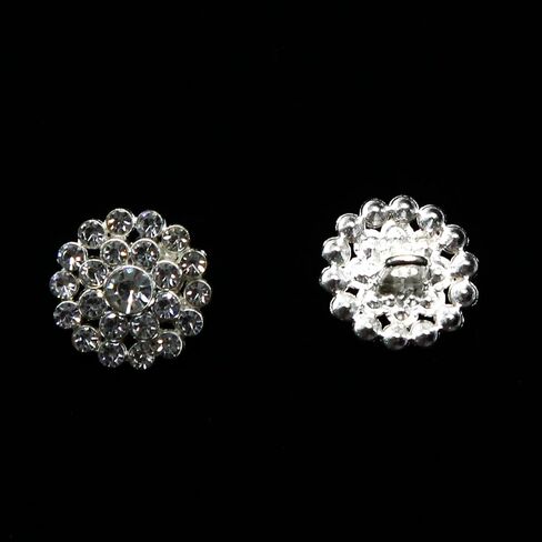 أزرار Leekayer 10 قطع أزرار كريستالية للسترات، أزرار معطف 15 مم أزرار ماسية زجاجية فضية لأزرار تزيين حقيبة القبعة بكميات كبيرة in Kuwait