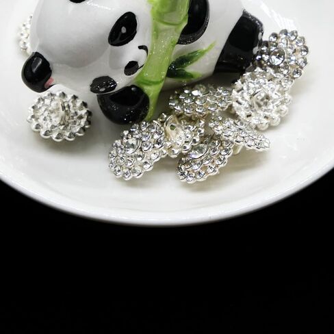 أزرار Leekayer 10 قطع أزرار كريستالية للسترات، أزرار معطف 15 مم أزرار ماسية زجاجية فضية لأزرار تزيين حقيبة القبعة بكميات كبيرة in Kuwait