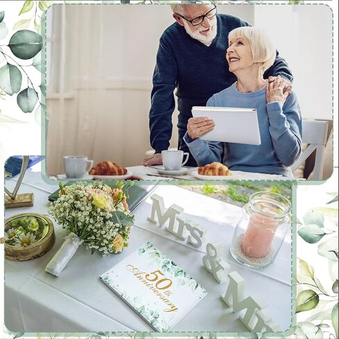 Patelai Wedding Anniversary Guest Book Anniversary Decorations Wedding Guest Book Sign Alternative 50th Anniversary Party Favors Guest Book with Pen, 112 Pages(50th Anniversary) in Saudi Arabia