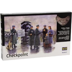 Master Box Checkpoint German Soldiers and Civilians with Sentry Box (6) Figure Model Building Kits (1:35 Scale)