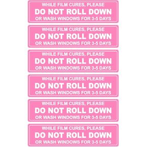1x4 inch 100PCS Pink DO NOT ROLL Down Stickers Warning Label for Auto Plastic Wraps Tool
