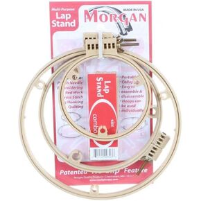 Morgan Quality Products 7"/10"/14" Lap Stand Hoop - Perfect for Hands-Free Embroidery, Quilting & Needlework