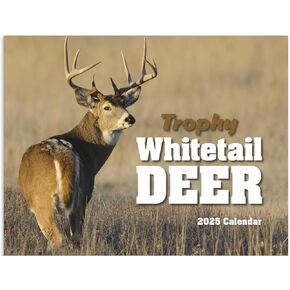 Trophy Whitetail Deer 2025 Hanging Wall Calendar - 19" x 11" (Open) 2025 Monthly Appointment Planner and Organizer. Trophy Whitetail Bucks for every hunter to look at!