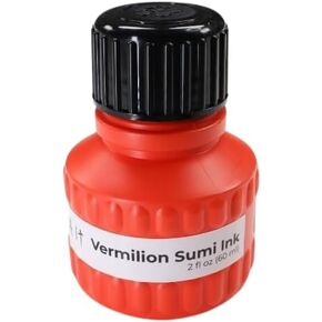 Yasutomo Vermilion Color Liquid Sumi Ink, 2 Oz, Arts and Crafts Supplies