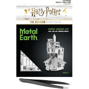 Metal Earth Fascinations Harry Potter The Burrow 3D Metal Model Kit Bundle with Tweezers