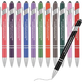 Fuutreo 12 Pcs Inspirational Pens with Motivational Quotes Employee Appreciation Gifts Thank You Ballpoint Pen for Coworker Office Teacher Ink Pens 1.0mm Black Ink(Black)
