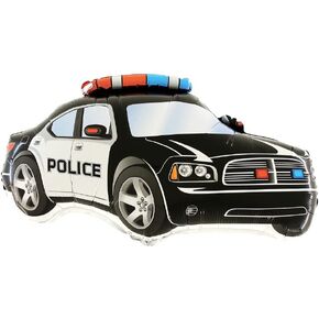 Toyland 37" Black Police Car Supershape Foil Balloon - Boys Birthday Balloons