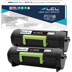 LCL Compatible Toner Cartridge Replacement for Lexmark 24B6186 16000 Pages M3150 XM3150 XM3150H (2-Pack Black)