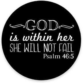 Psalm 46:5 God is Within Her,She Will not Fall- Bible Verse Mouse pad Personalized Design Non-Slip Rubber Round Mouse pad 7.9 x 7.9 x 0.12 Inch