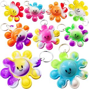 10 packs Bulk Mini pop Fidget Keychain，birthday Party Favors Supplies Classroom summer Student Prize