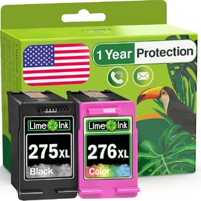Limeink 2 Remanufactured Ink Cartridges Replacement for Canon 275 276 Ink Cartridges 275xl 276xl for Canon 275 276 Pixma TS3522 TR4720 Cartridge Printer