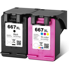 for HP 667 667XL Ink Cartridges Replacement for HP 667 Ink Cartridges for HP Deskjet Ink Advantage 2775 2776 Plus 6475 6476 Printer 1 Black 1 Tri-Color
