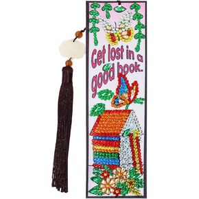 Diamond Painting Book Page Marks Penta Angel PU Leather Resin Rhinestone Art Book Page Marks with Tassel Painting Tool Kit for Book Reader Adults Kids Home Office School Beginner Craft (Study)