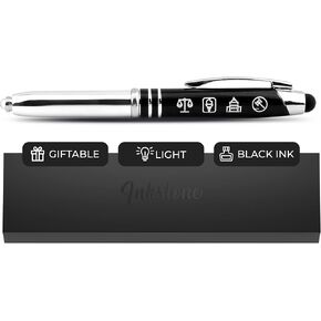 Inkstone Symbols of Law and Justice Gift Pen with Light and Stylus Tip