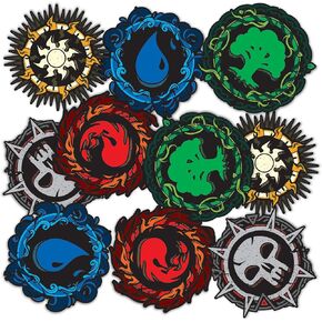 Desert Cactus Magic: The Gathering Deck Sticker Vinyl Decal Laptop Water Bottle Car Scrapbook Sheet Decorations Birthday Favor Party Supplies (Classic Mana - Combo Pack)