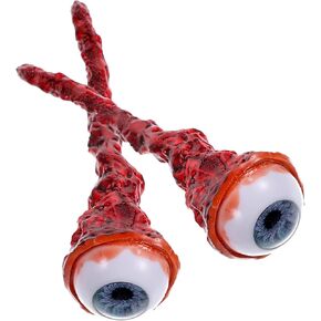 Gadpiparty 2 Pcs Ripped Out Eyeball Fake Eye Balls Horror Bloody Creepy Prop Movie Quality Prop Decoration Bloodshot Eye Halloween Haunted House Props Party Accessories