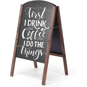 Tangkula 40 x 26 Inches A-Frame Chalkboard Sign, Rustic Wooden Double-Sided Standing Sidewalk Chalkboard Sign Sandwich Board, Ideal for Businesses Wedding Announcements & Events