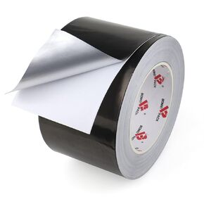 BOMEI PACK Black Aluminum Tape,Black Foil Tape HVAC Sealing & Patching Hot Cold Air Duct Tape Aluminum Foil Tape for Pipe, Metal Repair, HVAC, Air Ducts, Insulation (4 Inch)