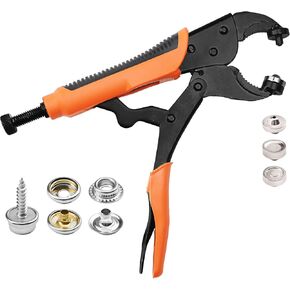 Heavy Duty Snap Button Kit - Snap Fastener Kit Tool with 30 Set 15mm Metal Snaps Used for Fabric, Clothing, Boat Cover