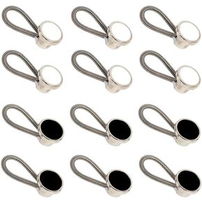 12pcs, Collar Extenders,Neck Extender Button Invisible for Men Shirts Suits Trouser, Coat, Shirts Adds 1 in Instantly (White, Black)