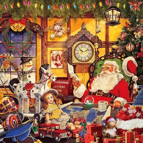 500 Piece Puzzles for Adults Christmas Puzzle 500 Pieces Santa Clause 500 Piece Christmas Puzzle Santa's Cabin Christmas Puzzles 500 Piece Christmas Jigsaw Puzzles 500 Pieces Puzzles for Adults 500