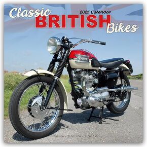 2025 Classic British Bikes Wall Calendar, 12X12, Avonside Publishing