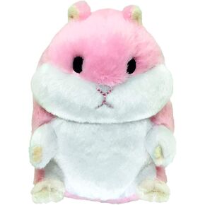 Petsport Big Fat Hamster Plush Dog Toy with Squeaker, 5 Inch, Pink, for Small Dogs