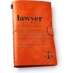Inspirational Lawyer Definition Leather Journal Notebook from Women Men - Motivational Leather Travel Journal Embossed Writing Best Lawyers Office Gift