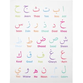 Kichvoe Early Learning Arabic Alphabet and Number Poster - Educational Wall Chart for Boys and Girls - Inspirational Arabic Prints Numbers Wall Art - Ideal for Classroom - Nursery and Bedroom Decor