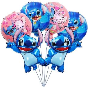 6pcs Stitch Birthday Party Foil Balloons, Stitch Party Decora Supplies (Blue) in Kuwait