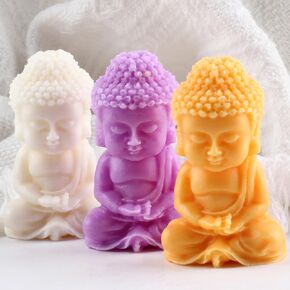 Buddha Candle Mold Buddha Candle Silicone Molds for Candle Home Decorate Mold Candle Making Mold Aromatherapy Candles Gypsum Resin Casting Clay Craft