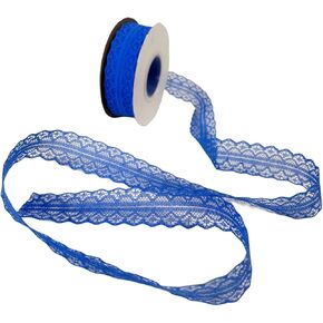 1.2 Inch Wide×25 Yards Floral Pattern Lace Ribbon Royal Blue Lace Trim Ribbon for Wrapping Bouquets Wedding Decor Sewing Making