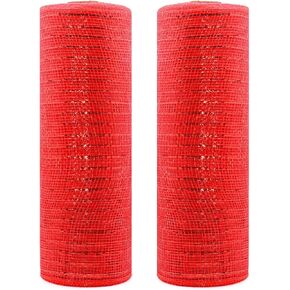 10 Inch x 30 Feet White Poly Decor Mesh Ribbon Deco Mesh Rolls for Wreaths, Swags Bows Wrapping,Independence Day and Other Holiday Decorating Projects