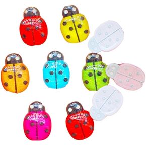 Leadigol Resin Ladybugs Flatback Beads 9mm*13mm Mini Cute Red Ladybugs Scrapbooking Flat Back Rhinestones Craft Decoration Cute Animal Charms Resin Insects Cabochons