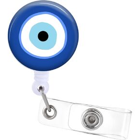 Evil Eye Badge Reels Holder Retractable with ID Clip for Nurse Name Tag Card Funny Fun Nursing Doctor Teacher Student Medical Work Alligator Clip ZJK805