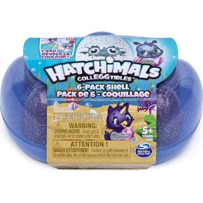 Hatchimals CollEGGtibles, Mermal Magic 6 Pack Shell Carrying Case with Season 5 CollEGGtibles, for Kids Aged 5 and Up (Color May Vary)