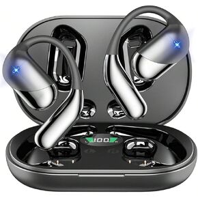 Wireless Earbuds Bluetooth 5.3 Headphones 48H Stereo Earphones in Ear with 4 ENC Mic Clear Calls, Noise Cancelling Ear Buds with LED Display Charging Case, IP7 Waterproof Sport Headset for Android iOS