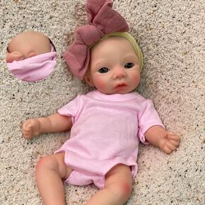 OtardDolls 11 Inch Silicone Baby Doll Full Body Soft Silicone Reborn Baby Mini Silicone Baby Dolls Reborn Baby Dolls Handmade Real Babies Dolls Set