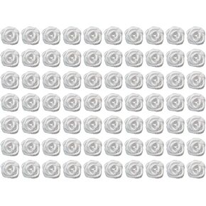 Shapenty 1.5cm Mini Satin Ribbon Roses Boutique Flowers Applique Sewing Craft Ribbon Bows Floral Embellishment for Christmas Ornaments Scrapbooking Wedding Party Gift Decoration, 70PCS (Wine Red)