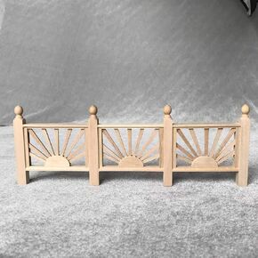 1:12 Dollhouse Handrail, 1: 12 Wooden Handrail Nice Display Dollhouse Decor Wooden Non- Garden for Doll's Room Balcony Patio