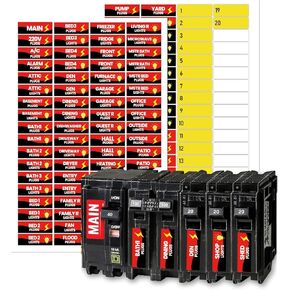 Red Circuit Breaker Box Labels Weatherproof Fuse Box Stickers 0.5 X 1.5 Inch Plugs and Lights Circuit Breaker Directory Fuse Panel Marker Sign for Home Office Electrical Panels 144 Pcs